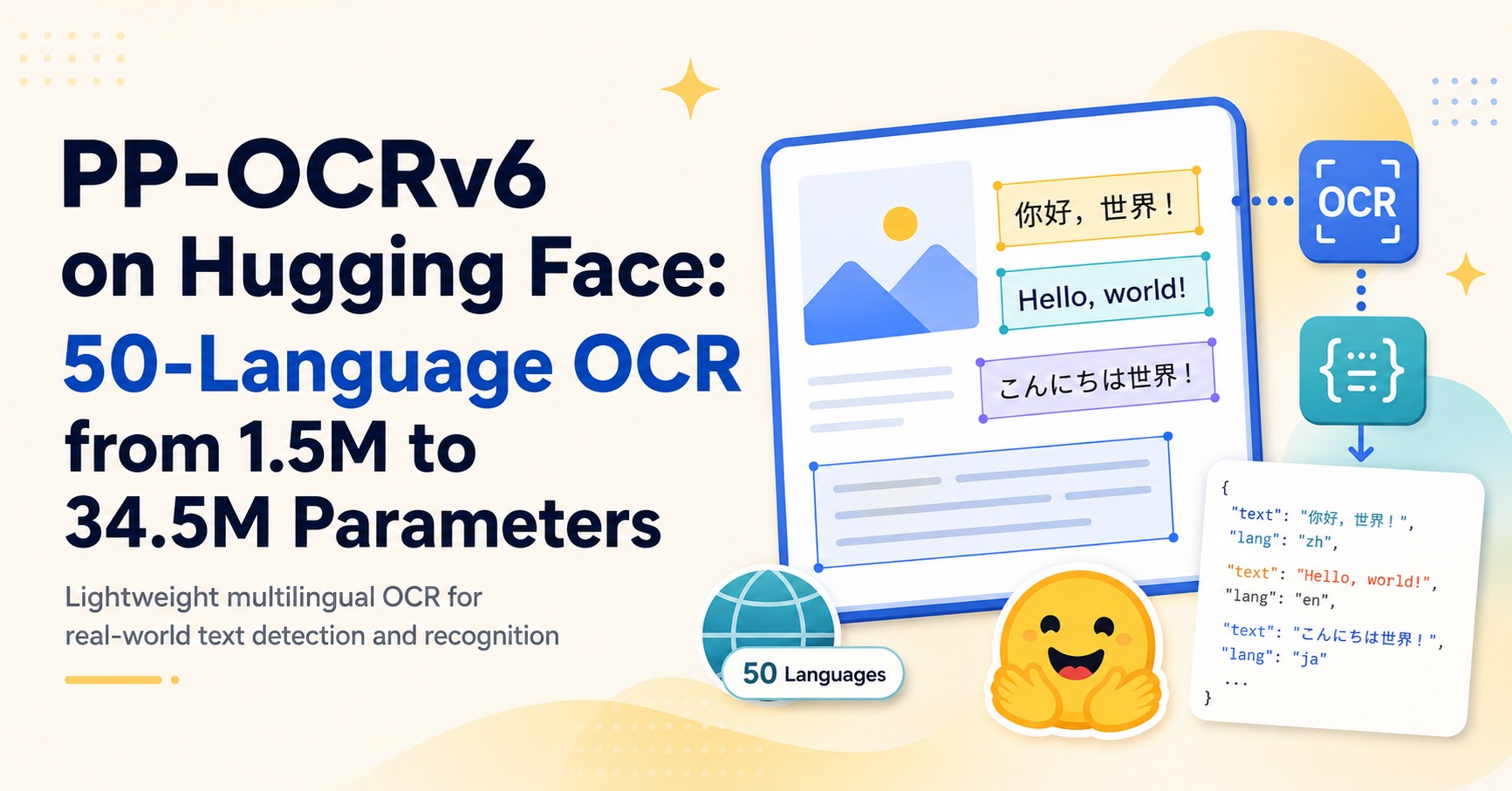 J9九游会官网 - PP-OCRv6登陆Hugging Face：从150万到3450万参数的50语种OCR革命 | J9九游会